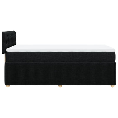Box Spring Bed with Mattress Black King Single Fabric Payday Deals
