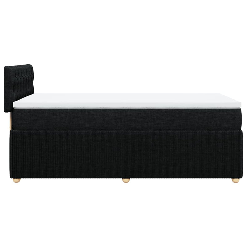 Box Spring Bed with Mattress Black King Single Fabric Payday Deals