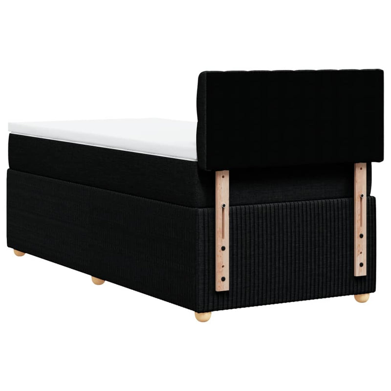 Box Spring Bed with Mattress Black King Single Fabric Payday Deals