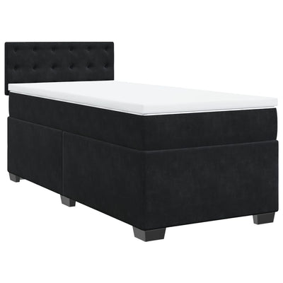Box Spring Bed with Mattress Black King Single Fabric Payday Deals