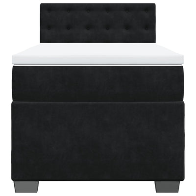 Box Spring Bed with Mattress Black King Single Fabric Payday Deals