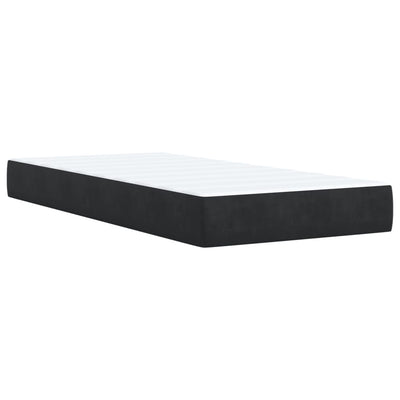 Box Spring Bed with Mattress Black King Single Fabric Payday Deals