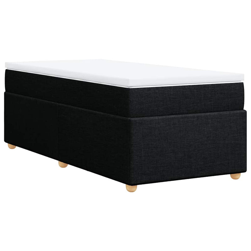 Box Spring Bed with Mattress Black King Single Fabric Payday Deals