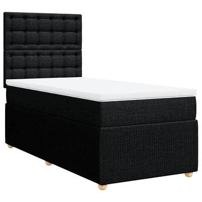 Box Spring Bed with Mattress Black King Single Fabric Payday Deals