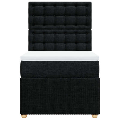 Box Spring Bed with Mattress Black King Single Fabric Payday Deals