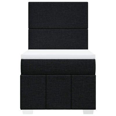 Box Spring Bed with Mattress Black King Single Fabric Payday Deals