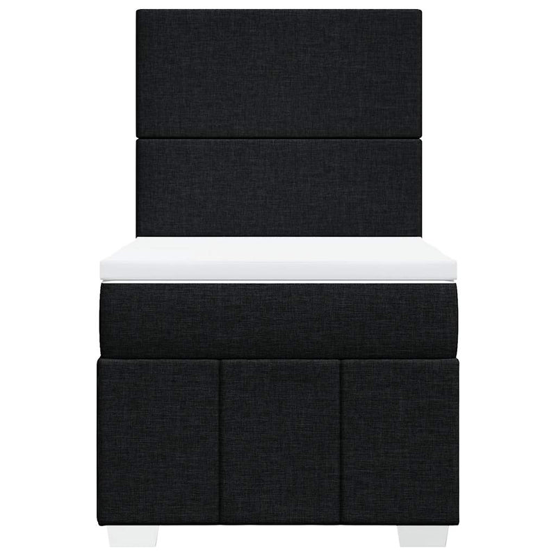 Box Spring Bed with Mattress Black King Single Fabric Payday Deals