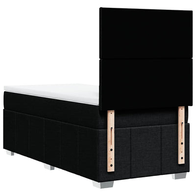 Box Spring Bed with Mattress Black King Single Fabric Payday Deals