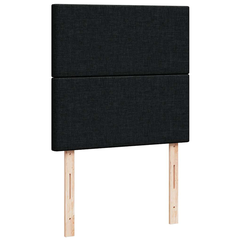 Box Spring Bed with Mattress Black King Single Fabric Payday Deals