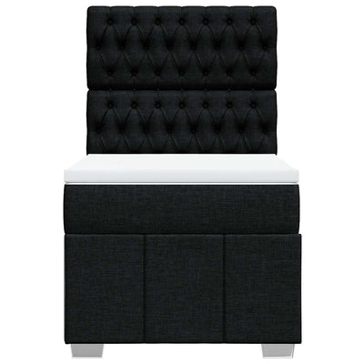 Box Spring Bed with Mattress Black King Single Fabric Payday Deals