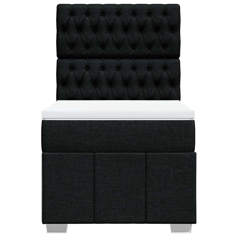 Box Spring Bed with Mattress Black King Single Fabric Payday Deals