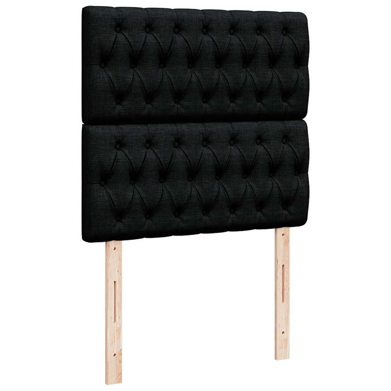 Box Spring Bed with Mattress Black King Single Fabric Payday Deals