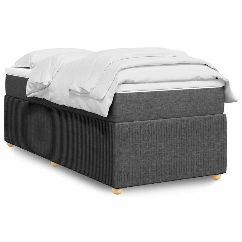 Box Spring Bed with Mattress Black King Single Fabric Payday Deals