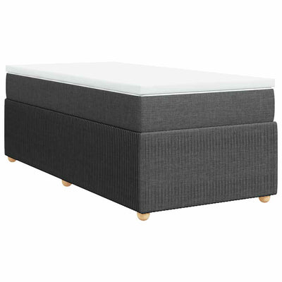 Box Spring Bed with Mattress Black King Single Fabric Payday Deals