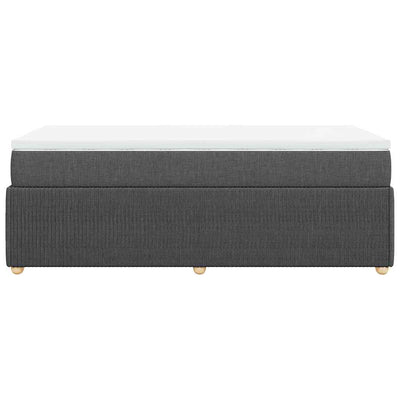 Box Spring Bed with Mattress Black King Single Fabric Payday Deals