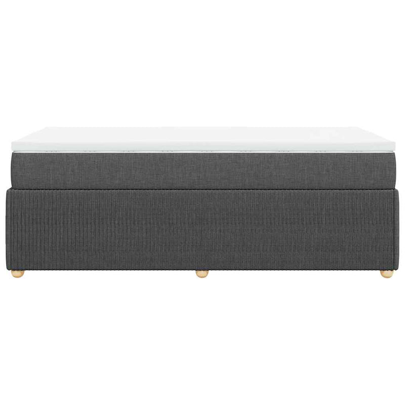 Box Spring Bed with Mattress Black King Single Fabric Payday Deals