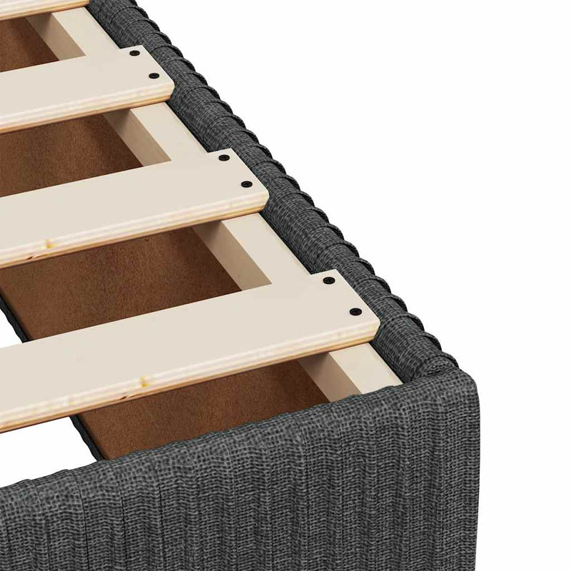 Box Spring Bed with Mattress Black King Single Fabric Payday Deals