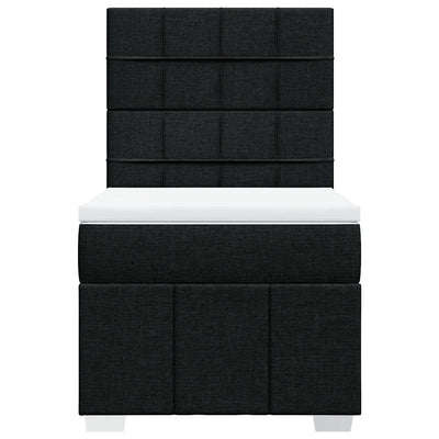 Box Spring Bed with Mattress Black King Single Fabric Payday Deals