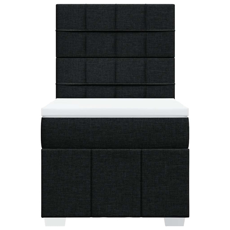 Box Spring Bed with Mattress Black King Single Fabric Payday Deals