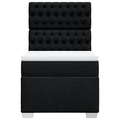 Box Spring Bed with Mattress Black King Single Fabric Payday Deals
