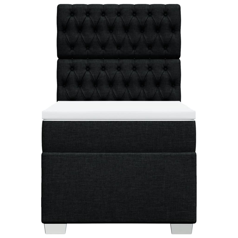 Box Spring Bed with Mattress Black King Single Fabric Payday Deals
