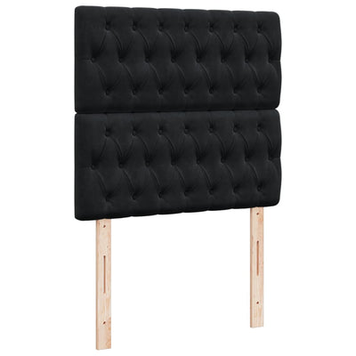 Box Spring Bed with Mattress Black King Single Fabric Payday Deals