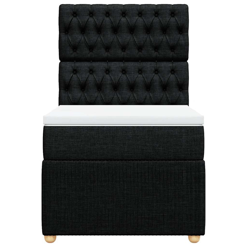 Box Spring Bed with Mattress Black King Single Fabric Payday Deals