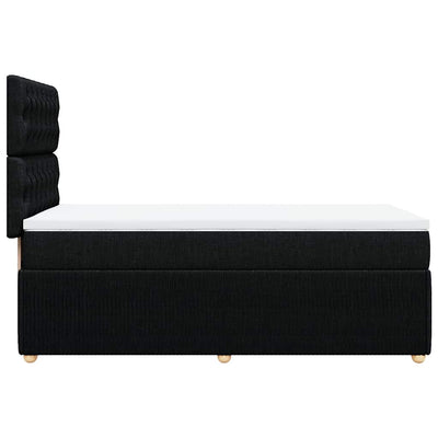 Box Spring Bed with Mattress Black King Single Fabric Payday Deals