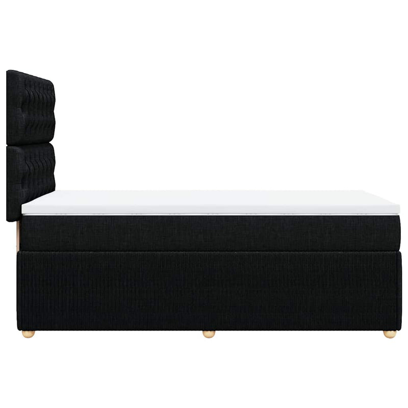 Box Spring Bed with Mattress Black King Single Fabric Payday Deals