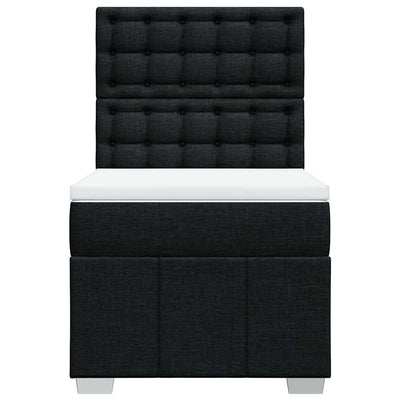 Box Spring Bed with Mattress Black King Single Fabric Payday Deals