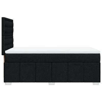 Box Spring Bed with Mattress Black King Single Fabric Payday Deals