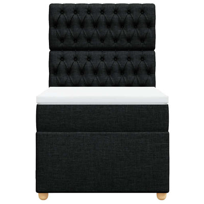Box Spring Bed with Mattress Black King Single Fabric Payday Deals