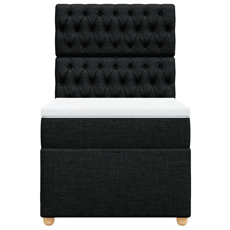 Box Spring Bed with Mattress Black King Single Fabric Payday Deals