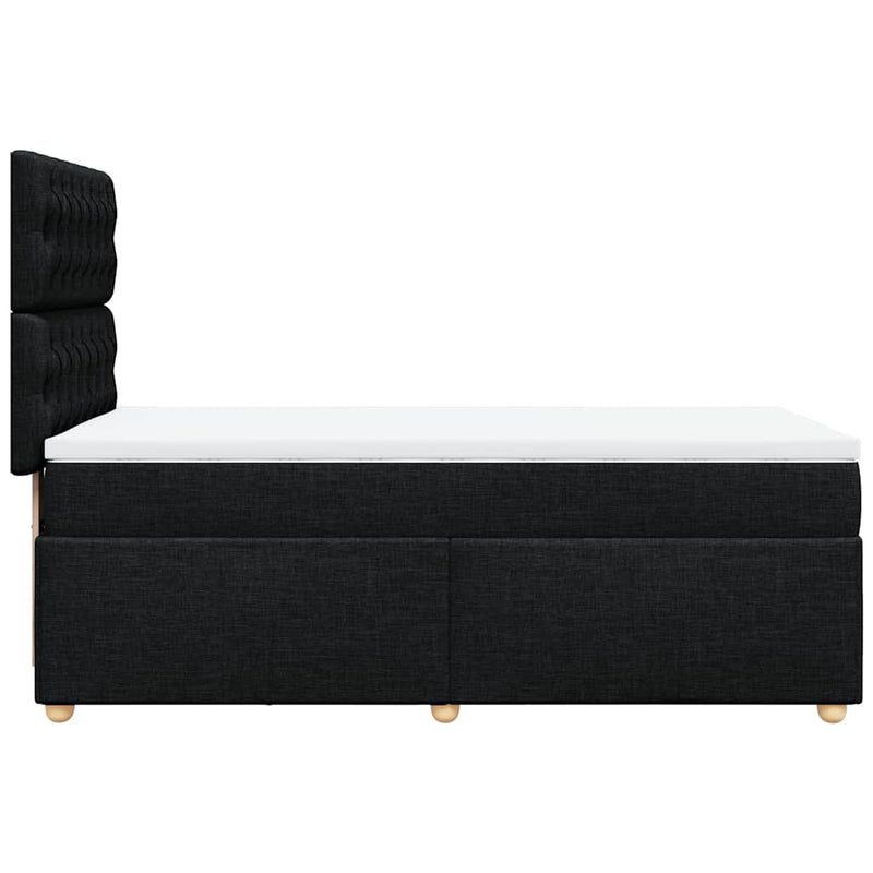 Box Spring Bed with Mattress Black King Single Fabric Payday Deals