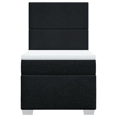 Box Spring Bed with Mattress Black King Single Fabric Payday Deals