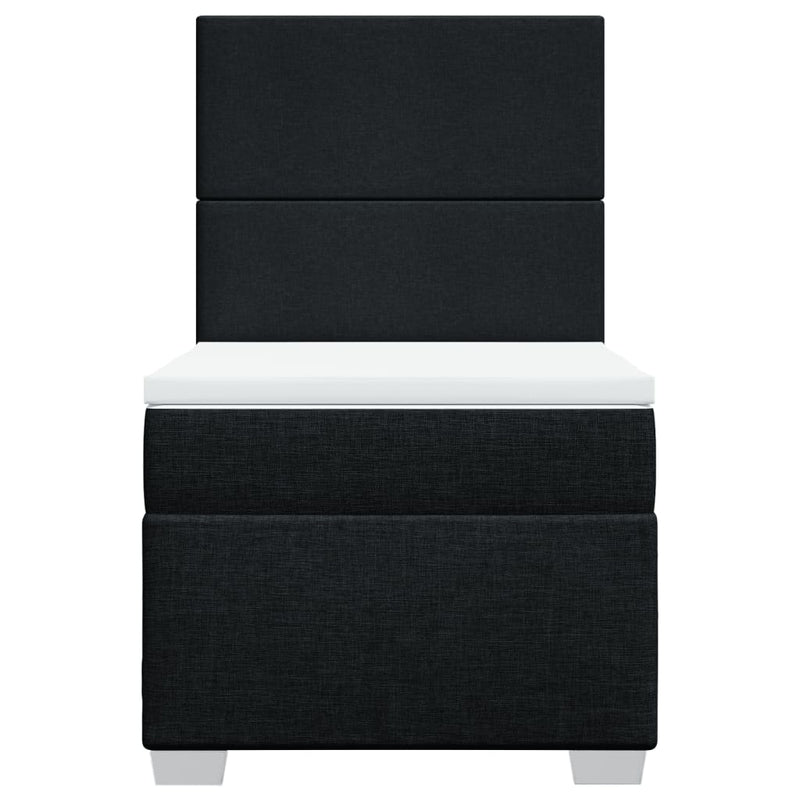 Box Spring Bed with Mattress Black King Single Fabric Payday Deals