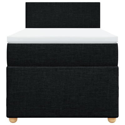 Box Spring Bed with Mattress Black King Single Fabric Payday Deals