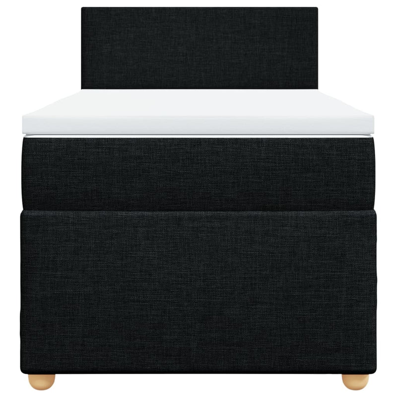Box Spring Bed with Mattress Black King Single Fabric Payday Deals