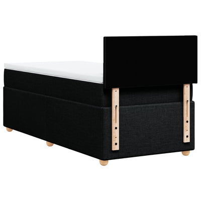 Box Spring Bed with Mattress Black King Single Fabric Payday Deals