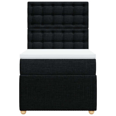 Box Spring Bed with Mattress Black King Single Fabric Payday Deals