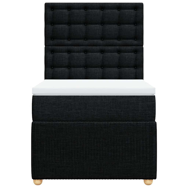 Box Spring Bed with Mattress Black King Single Fabric Payday Deals