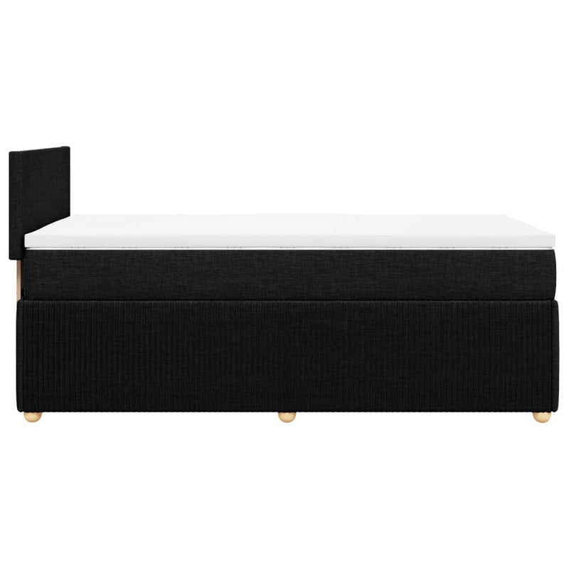 Box Spring Bed with Mattress Black King Single Fabric Payday Deals