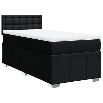 Box Spring Bed with Mattress Black King Single Fabric Payday Deals