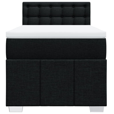 Box Spring Bed with Mattress Black King Single Fabric Payday Deals