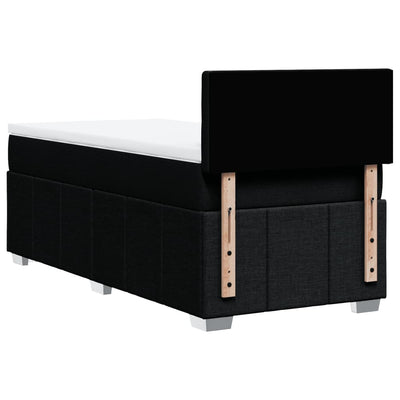 Box Spring Bed with Mattress Black King Single Fabric Payday Deals