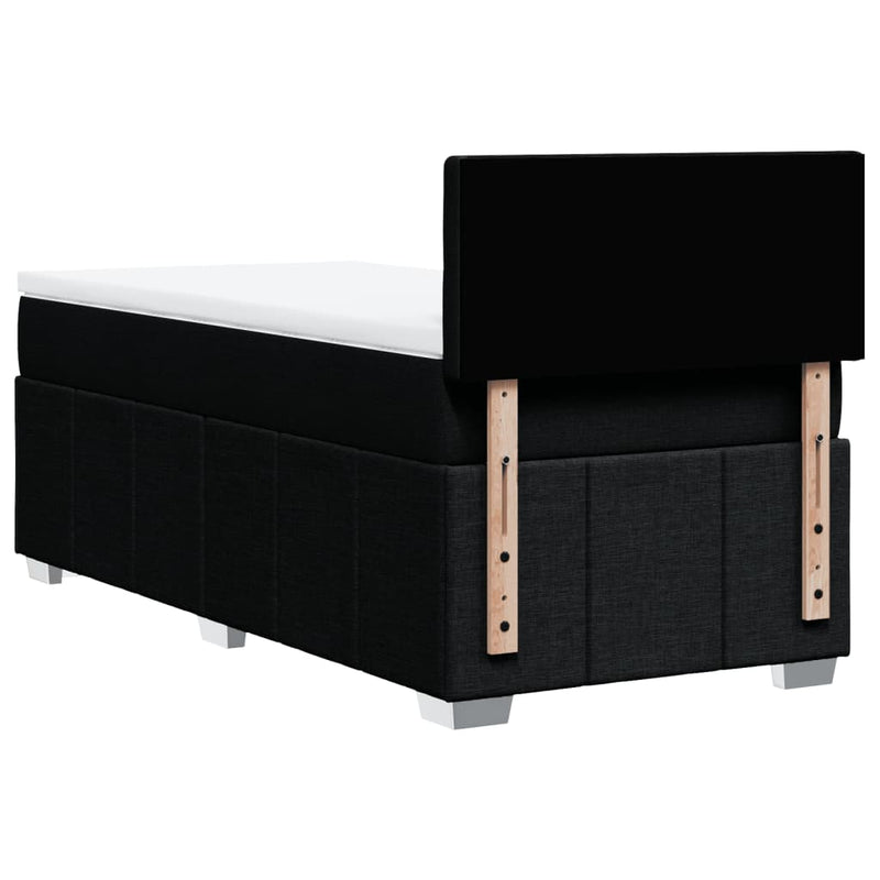 Box Spring Bed with Mattress Black King Single Fabric Payday Deals