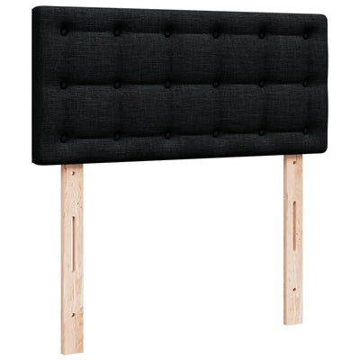 Box Spring Bed with Mattress Black King Single Fabric Payday Deals