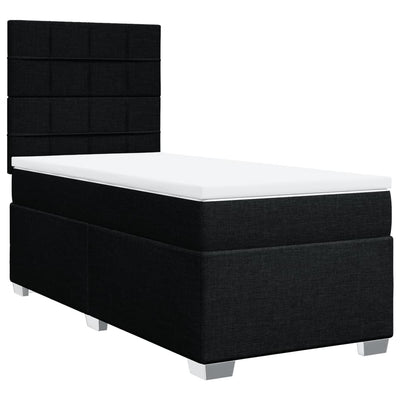 Box Spring Bed with Mattress Black King Single Fabric Payday Deals