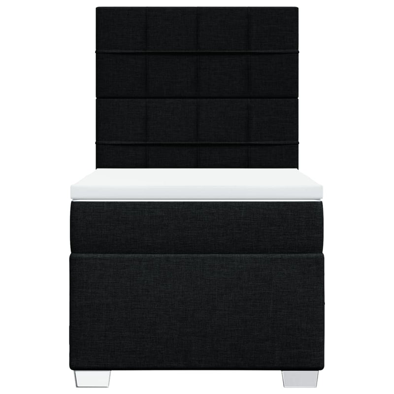 Box Spring Bed with Mattress Black King Single Fabric Payday Deals