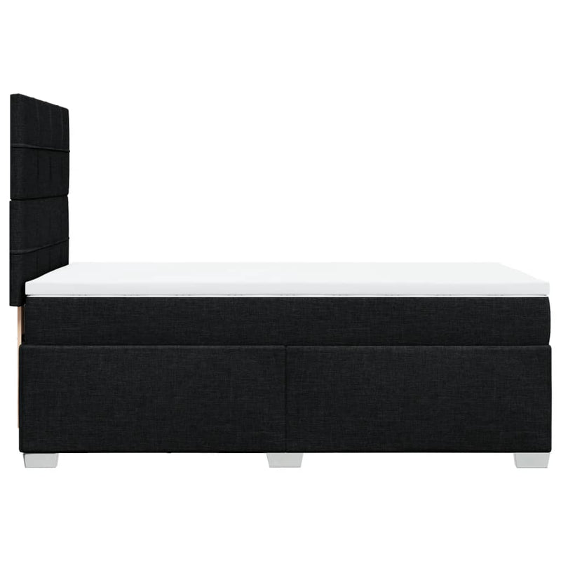 Box Spring Bed with Mattress Black King Single Fabric Payday Deals